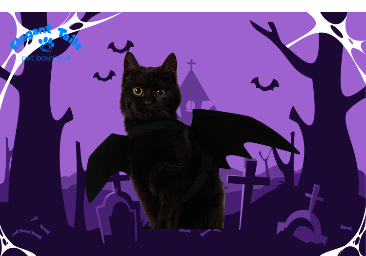 ElegantTails™ Halloween Bat Wings Costume for Dogs and Cats