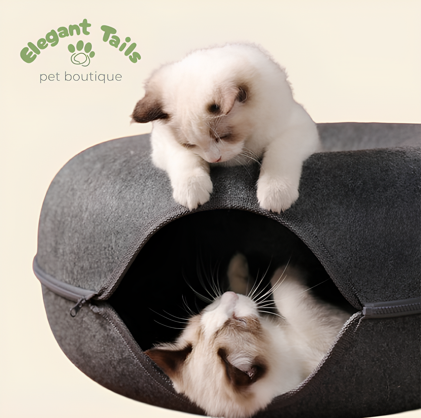 ElegantTails™ Donut Cat Bed & Tunnel Interactive Toy