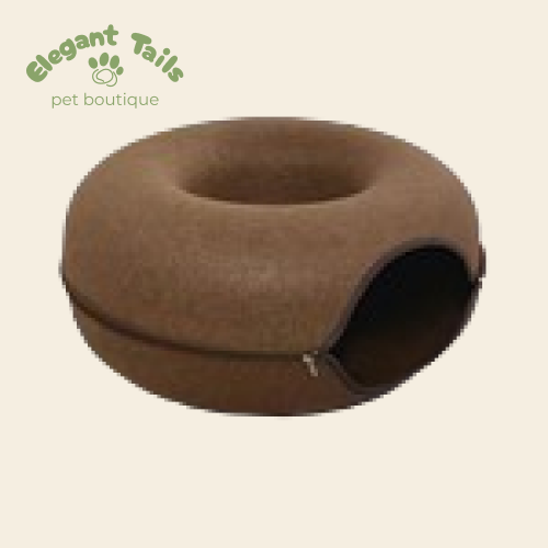 ElegantTails™ Donut Cat Bed & Tunnel Interactive Toy