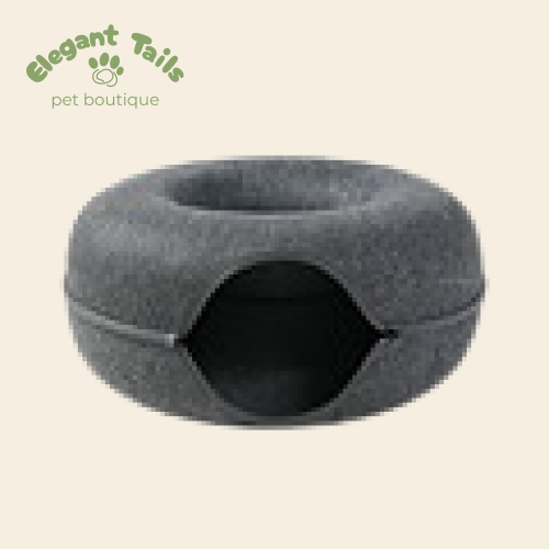 ElegantTails™ Donut Cat Bed & Tunnel Interactive Toy