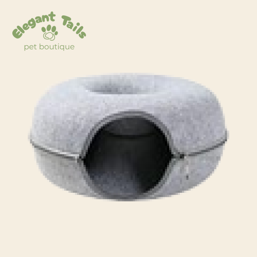 ElegantTails™ Donut Cat Bed & Tunnel Interactive Toy