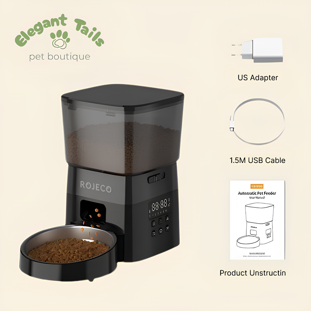 ElegantTails™ Automatic Pet Feeder – Smart Food Dispenser