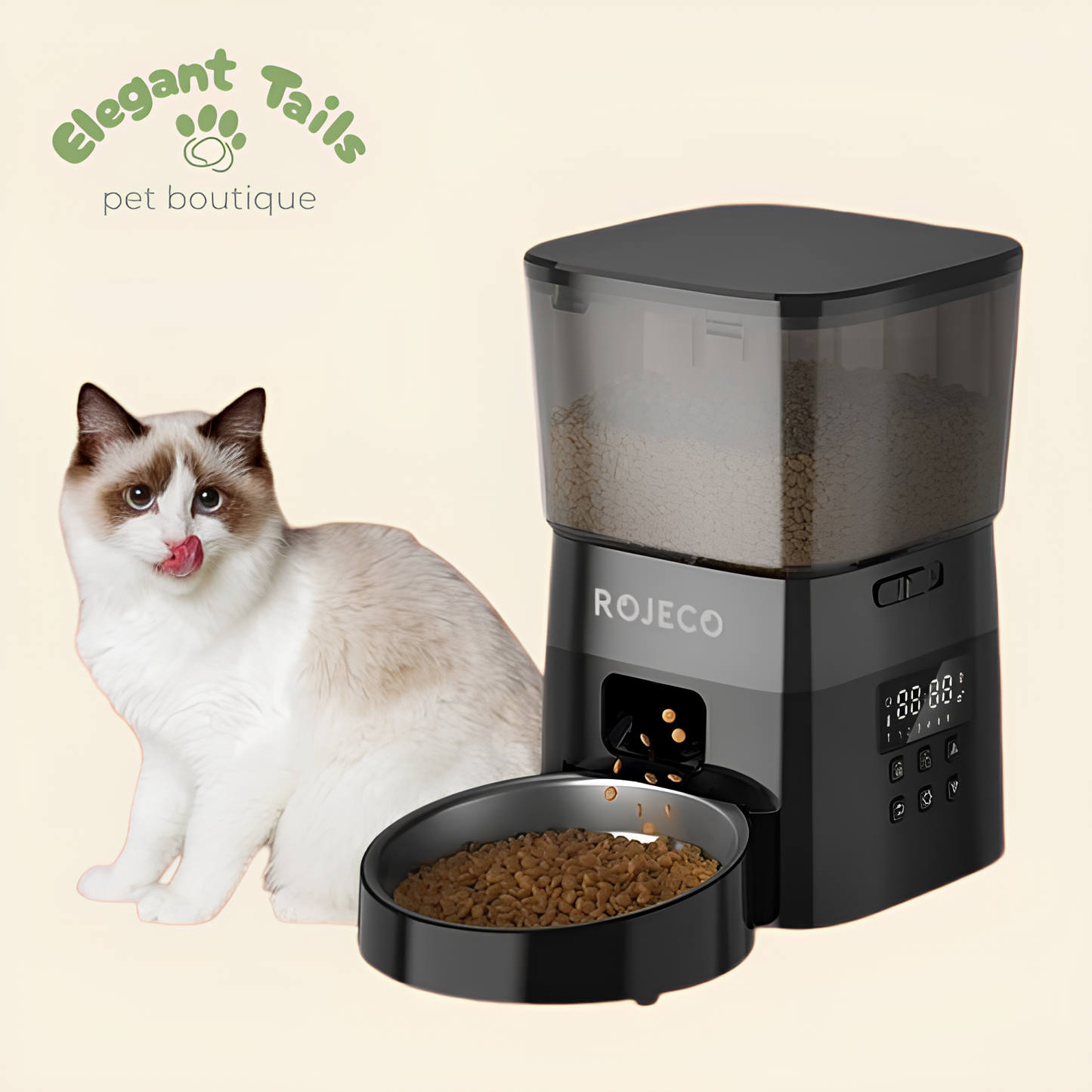 ElegantTails™ Automatic Pet Feeder – Smart Food Dispenser