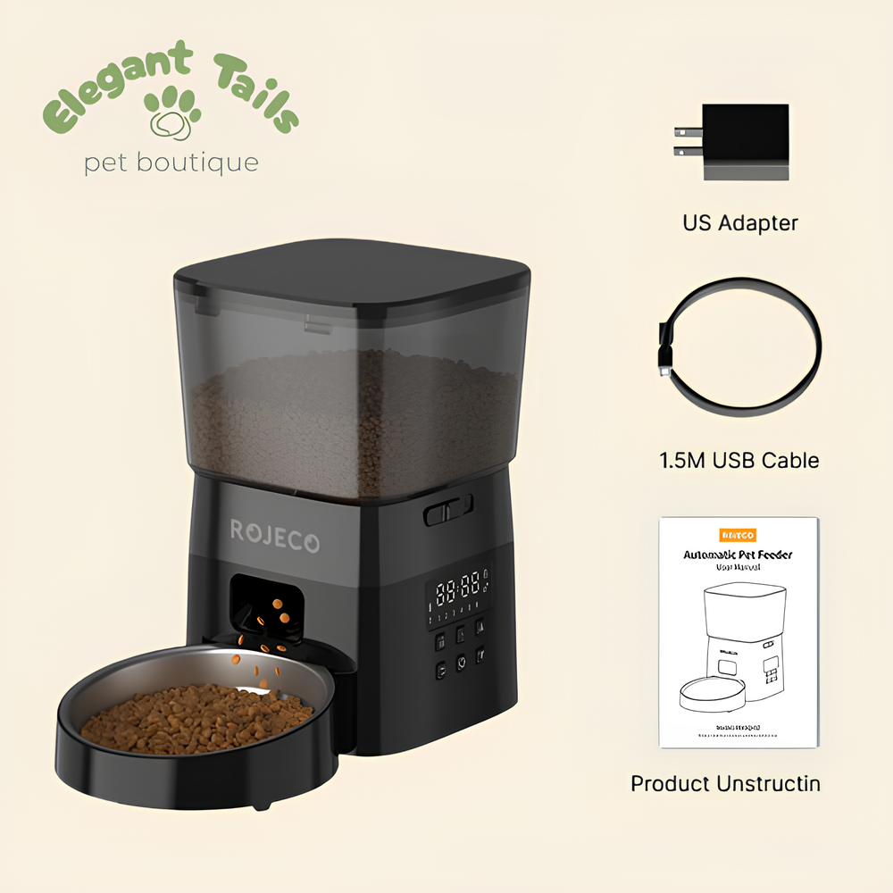 ElegantTails™ Automatic Pet Feeder – Smart Food Dispenser